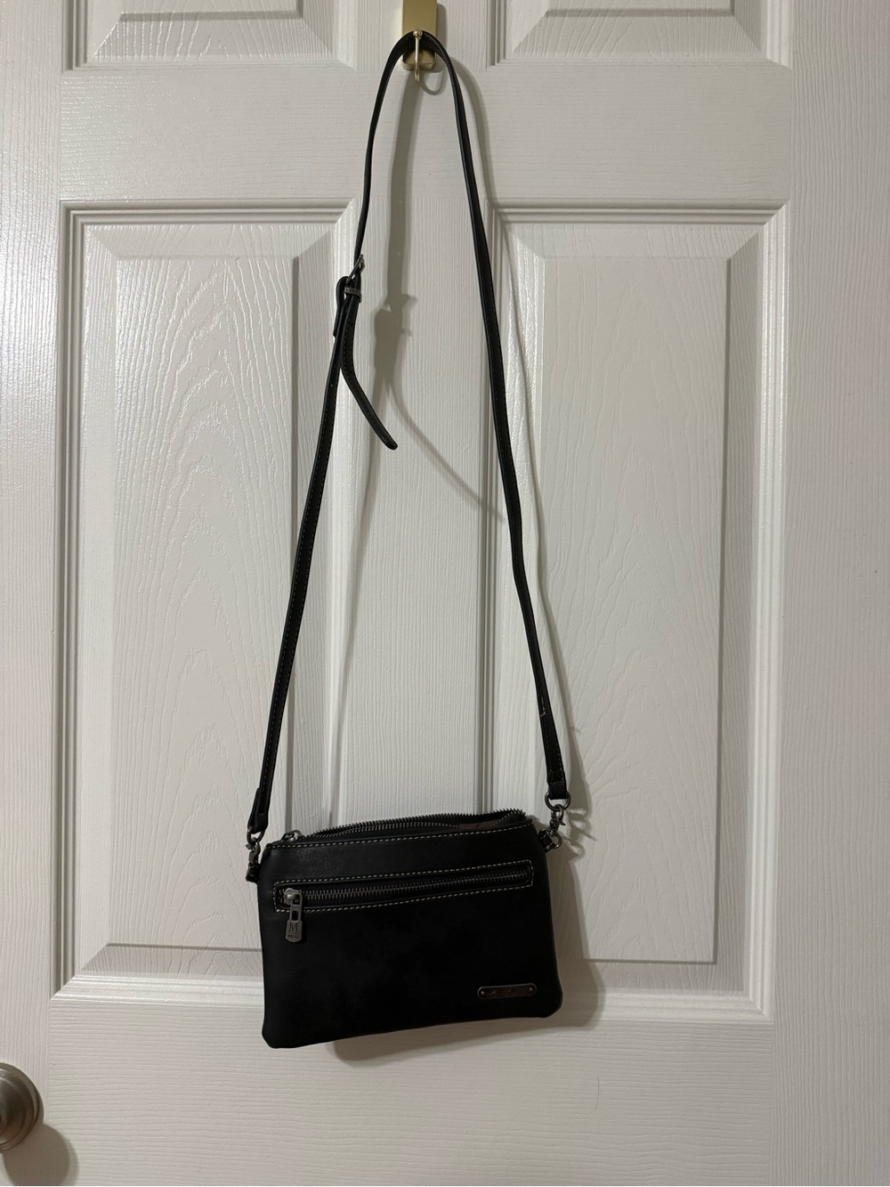 Montana West Black Crossbody with Metal Logo Plate